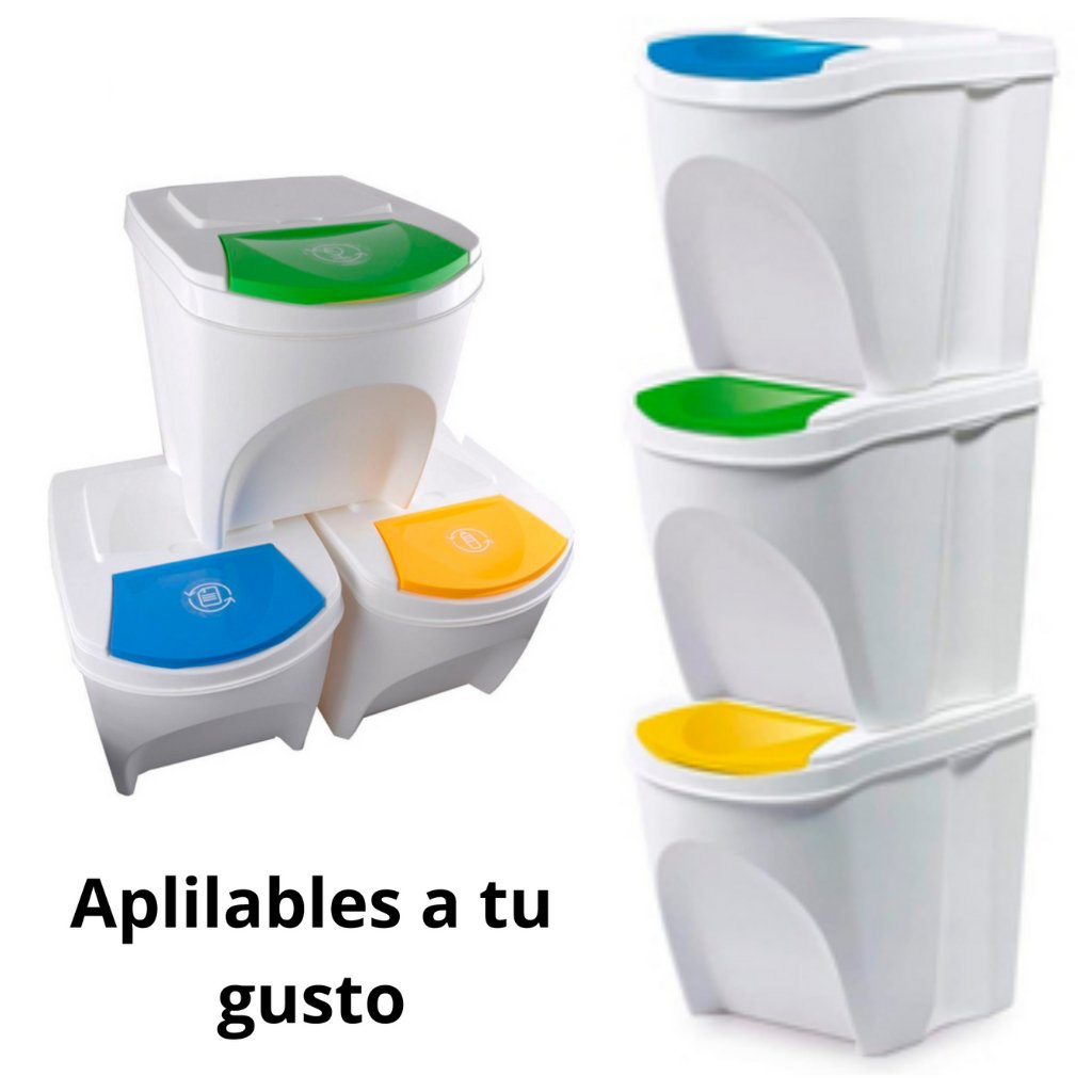 PLASTIKEN Cubo Basura Con Tapa Plástico Azul 16 L