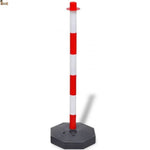 Poste señalización y balizamiento para cadena. FLUORESCENTE. Baliza separador de filas en eventos. Rojo blanco 87 cms.