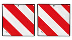 Placa V20 homologada para portabicicletas de coches - Señal con Bandas refectante 3M para cargas que sobresalen de vehículos
