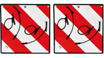 Placa V20 homologada para portabicicletas de coches - Señal con Bandas refectante 3M para cargas que sobresalen de vehículos