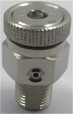 Llave de purga para radiador con válvula de salida orientable. Purgador radiador con tornillo de apertura y cierre. Rosca macho 1/8”.