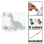 Kit set juego manualidades. Hucha cerámica para pintar.  Figura decoración. Personaliza tu hucha. Kit pintura cerámica