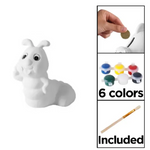 Kit set juego manualidades. Hucha cerámica para pintar.  Figura decoración. Personaliza tu hucha. Kit pintura cerámica