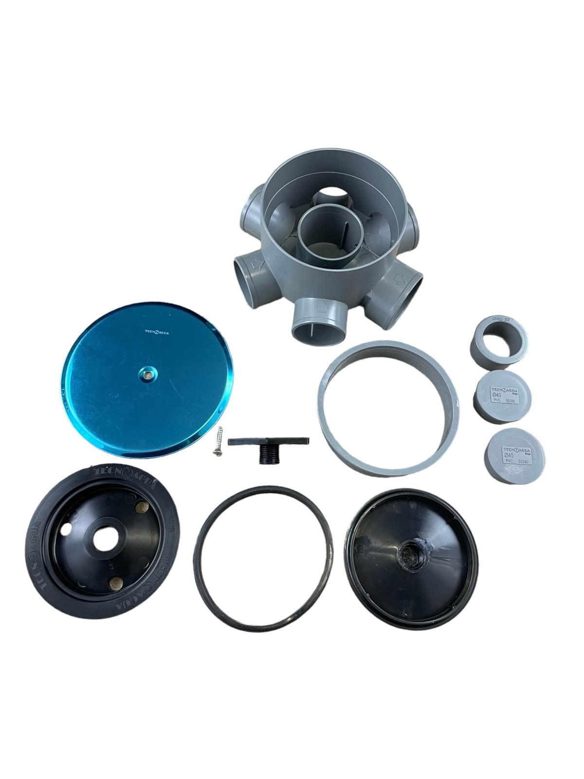 Tapa Para Bote Sifónico PVC De 110 Mm Con Llave - Acero Inoxidable, Incluye 3 Tapones Ciegos | Anti-olores