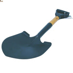 Pala pequeña y portátil para jardinería, nieve, obra pequeña, jardín. Pala metal tratada térmicamente, mango madera, agarre antideslizante. 68x15,5 cms. para llevar en el coche