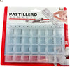 Pastillero semanal 4 tomas diario. Caja organizador medicamentos pequeño. 28 compartimentos. Tapa individual compartimento
