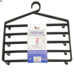 Percha múltiple 5 en 1 para pantalones, faldas, ropa, vestidos. Pack 2 unidades