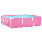 Piscina desmontable grande familiar rosa 220 x 60 x 150 cm. fácil montaje, resistente pvc para niños y adultos