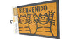 Felpudo entrada casa gatos bienvenido 40x60 coco y goma antideslizante y resistente para jardín exterior-Felpudos originales grande