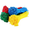 Pack de 400 bridas nylon de colores. Brida verde, amarilla,  roja y azul. Abrazaderas plástico multiusos para cable, jardín, manguera.