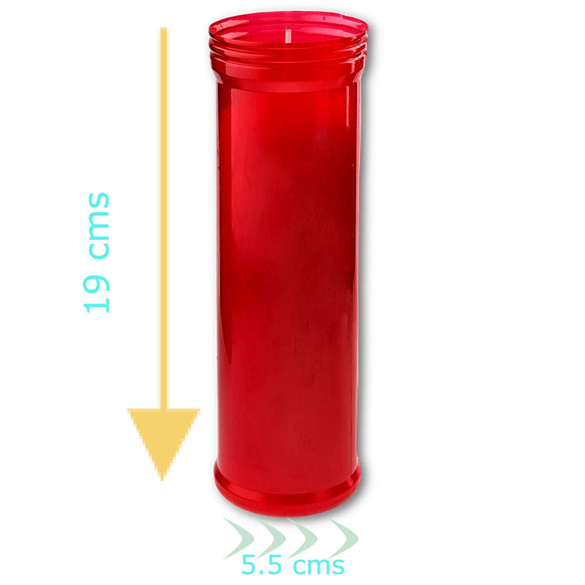 Velón grande litúrgico - Vela Roja para santos, yoga, paz. 190x55 mm c ...