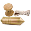 Plomada de albañil de acero con nuez de madera y cuerda de nylon para trabajos de construcción, metalurgia, carpintería.