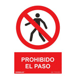 Pack de 3  Placa Señal prohibido el paso adhesivos de vinilo para uso interior y exterior con tintas UV Alta Visibilidad AV