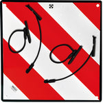 Placa V20 homologada para portabicicletas de coches - Señal con Bandas refectante 3M para cargas que sobresalen de vehículos