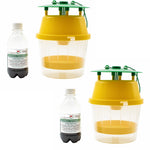 Kit Trampa avispas exterior. 2 trampas y 2 botellas de cebo insecticida avispa atrayente para la captura de la Vespa velutina asiática