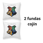 2 fundas frikis cojín Harry Potter. Cojín 45x45 sofá, cama.