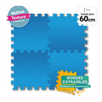 4 piezas loseta puzzle 60x60 azul. Loseta suelo antideslizante bebe, gimnasio, habitación