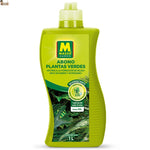 Abono fertilizante plantas verdes Masso 1 lt. NPK con alto contenido en hierro y nitrógeno. Potencia el verdor y la vitalidad de las plantas.