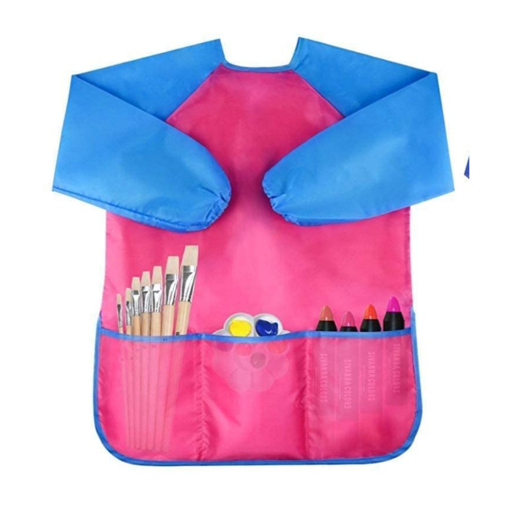 Delantal Infantil Impermeable Con Mangas Largas - Para Pintura Y Manualidades, 71 Cm, 7-12 Años