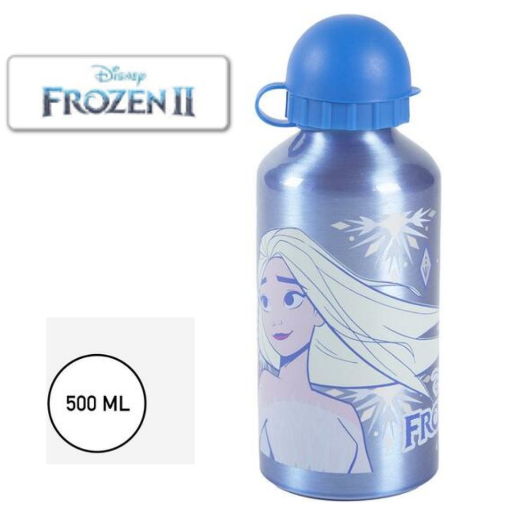 Botella cantimplora aluminio 500ml Frozen. Botella agua térmica