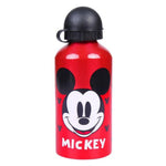 Botella cantimplora aluminio 500ml roja Mickey Mouse. Botella agua térmica Mouse CO2 niño y niña.