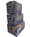 Caja cartón especial mudanza. Doble asa y área de marcado. Fuertes. - Lotes de 3 uds. ó surtido de 2 cajas de cada medida - bricoloco.comSurtido tamaños
