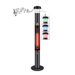 Calefactor vertical de columna halógeno infrarrojo bajo consumo 1500 W con altavoz, bluetooth y mando a distancia