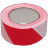 Cinta banda señalización balizamiento bicolor rojo blanco. No adhesiva. Ancho 50 mm. Rollo 100 mts. - bricoloco.com1 uds.