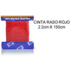 Cinta de raso rojo 2,2cm. Lazo manualidades decoración navideña. Cinta roja ancha manualidad infantil adultos. Cinta estrecha roja - bricoloco.com1 uds
