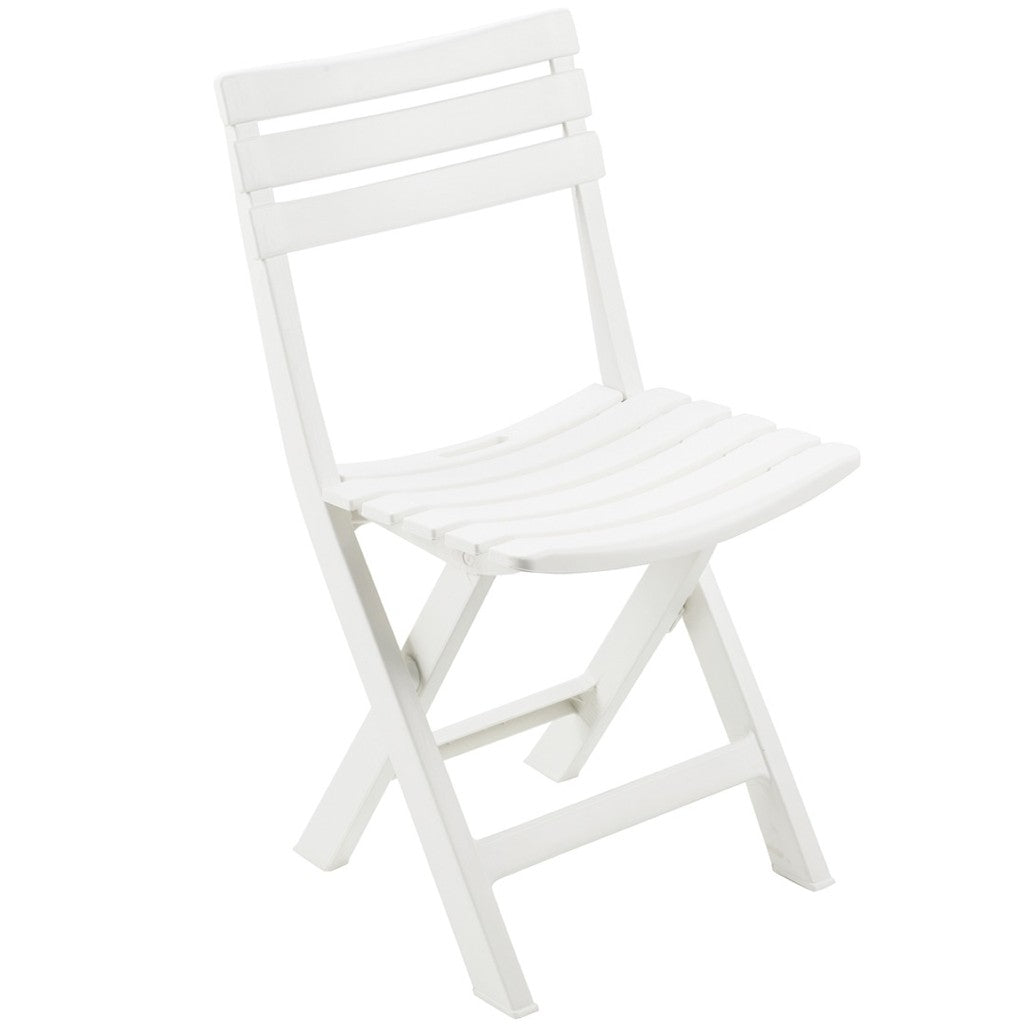 Conjunto de balcón mesa y 4 sillas blanco crema BIVIO 