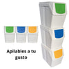 Cubo basurero vertical reciclaje en color blanco 60 litros. Cubo para reciclar papel, vidrio y plástico. - bricoloco.com