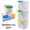 Cubo basurero vertical reciclaje en color blanco. Cubo para reciclar papel, vidrio y plástico. - bricoloco.com