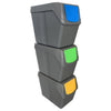 Cubo basurero vertical reciclaje en color gris 60 litros. Cubo para reciclar papel, vidrio y plástico. - bricoloco.com