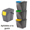 Cubo basurero vertical reciclaje en color gris. Cubo para reciclar papel, vidrio y plástico. - bricoloco.com