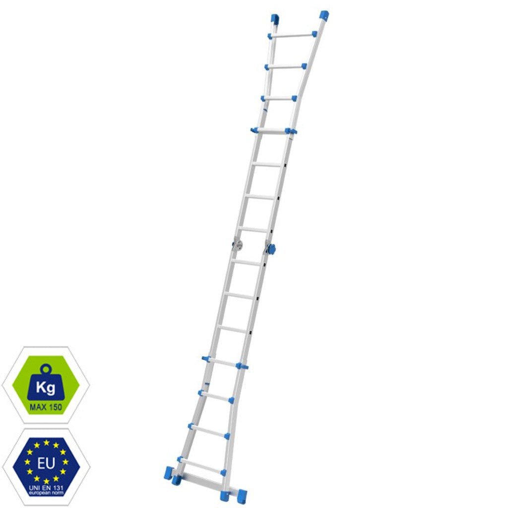 Escalera extensible profesional (Altura de trabajo: 3,5 m, 4 x 4