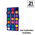 Estuche de acuarelas infantiles de colores variados y vivos. Material escolar dibujo. INCLUYE PINCEL