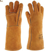 Guantes trabajo soldador 3L ForjaTherm 400. Soldadura profesional. Largo 400 mm. Serraje crupón vacuno. Cosido Kevlar. Refuerzo. Forrados. Talla 9. - bricoloco.com1 Par