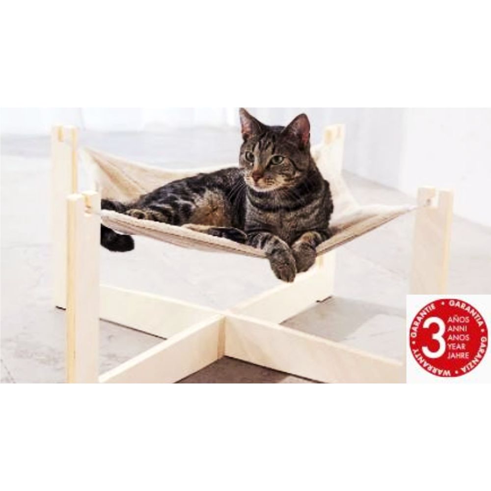 Hamaca para gato estable, cómoda y reversible 56x56x35 cm. Estructura –