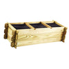 Jardinera de madera grande exterior rectangular de suelo 140×60×H40CM - 214L - 3 compartimentos - bricoloco.com