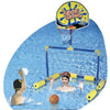 Juegos piscina niños con adultos. Juguetes 2 en 1. Portería y canasta. Flotante no hinchable. No requiere inflado. Incluye balones. - bricoloco.com
