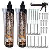 Kit Anclaje Adhesivo 2 Taco químico poliéster sin estireno 300 mm. + 5 cánulas + 10 tamices + 10 varillas + pistola(opcional) - bricoloco.comCon pistola