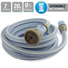 Kit Manguera jardín extensible enrollable. 20 metros. Con pistola 6 chorros y 2 empalmes rápidos. Riego terraza, jardín, patio. Antitorsión. - bricoloco.com