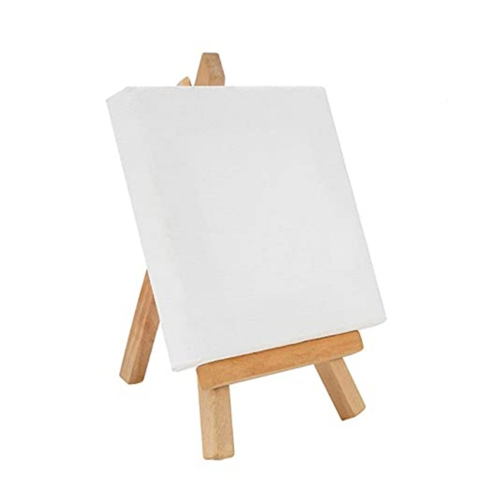 Kit manualidades, set pintura lienzo y caballete para pintar 10x10 cm. –