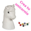 Kit set juego manualidades infantil para niños, niñas y adultos. Hucha cerámica para pintar. Figura decoración - bricoloco.comUnicornio
