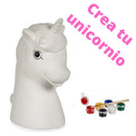 Kit set juego manualidades infantil para niños, niñas y adultos. Hucha cerámica para pintar.  Figura decoración