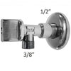Llave de paso agua. Llave de escuadra macho. Cierre de esfera. En latón cromado. 1/2" x 3/8”. Grifo para lavabo, cisterna, lavadora, lavavajillas. - bricoloco.com
