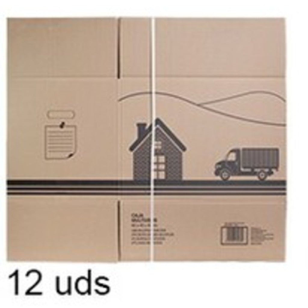 Lote 12 Cajas de cartón para almacenaje, mudanza, Tamaño grande 60x40x –