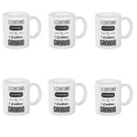 Lote de 6 tazas en color blanco con frase sobre ahorro. Tazas originales y graciosa para el desayuno. Tazas infantiles para niño y niña.