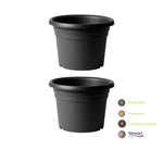 Macetero Redondo Plástico Premium 30 cm Antracita Interior o Exterior