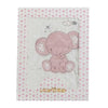 Manta rosa para bebe recién nacido sofá cama. Manta infantil color rosa bordado elefante - bricoloco.com